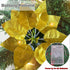 IronBuddy 9ft Lighted Christmas Garland Artificial Pine Garland with 30 LEDs 6 Flowers and 30 Ball Ornaments Mantle Garland Greenery Garland for Christmas Holiday Party Wedding Home Decor (Gold)