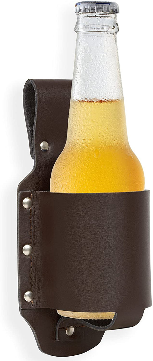 GreatGadgets Classic Beer Holster, Leather, Espresso Brown