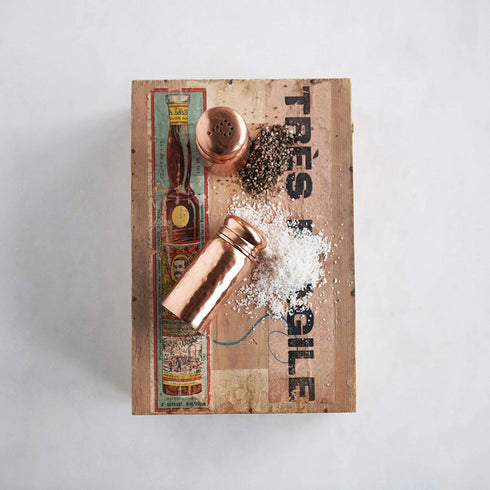 Creative Co-Op Hammered Stainless Steel, Copper Finish Salt & Pepper Shaker, 3.5"