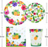 Hawaiian Luau Party Supplies, Tropical Paper Plates and Napkins Cups Sets Serves 30