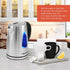 Elite Gourmet EKT-1271 Ultimate 1.7 Liter Electric Kettle Stainless Steel Design & Cordless 360° Base, Stylish Blue LED Interior, Handy Auto Shut-Off Function Quickly Boil Water For Tea & More