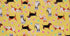 Mainstream Happy Easter with Dogs Vinyl Flannel Back Tablecloth (Yellow, 60inch Round)