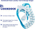 SockDock Sock Laundry Tool & Storage Hanger for Washing Drying & Storing Paired Socks, Clips & Locks, No Sorting or Matching, Foldable Closet Organizer Better Than Mesh Bag, 2-Pack (Blue)