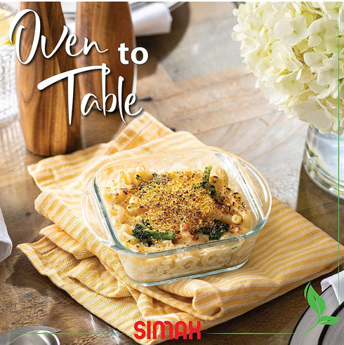 Simax Casserole Dish For Oven: Mini Glass Baking Dish With Lid Small, Personal Sized Bakeware and Cookware - Great for Storage Microwave, Oven, And Dishwasher Safe Borosilicate Glass Dish 10 Oz.