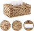 Sumnacon Rectangular Woven Tissue Box Cover - Natural Water Hyacinth Wicker Tissue Box Holder, Decorative Napkin Paper Holder for Bedroom Bathroom Home Office Store Decor