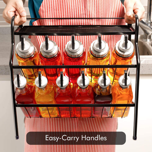 Spice Rack Kitchen Storage Rack 3-Tier, Cabinet Organization Storage, Countertop Shelf Organizer, Kitchen Organization, Cabinet Organization Mini Storage Shelf