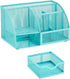 Annova Mesh Desk Organizer Office with 7 Compartments + Drawer/Desk Tidy Candy/Pen Holder/Multifunctional Organizer - Turquoise - Teal