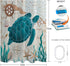 Bathroom Shower Curtain Sea Turtle Ocean Shower Curtains Fabric Waterproof Creature Landscape Beach Themed Bathroom Decor 72 X 72 Inches