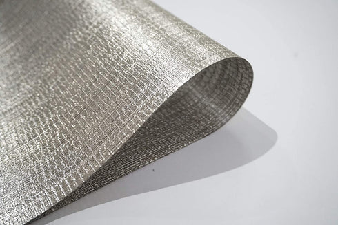 Dainty Home Reversible Metallic Galaxy Snake Skin Texture Dining Table Indoor Outdoor Placemats Set of 4, 15x15'' Square, Champagne, 4 Count