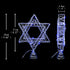 Impress Life Rattan Star of David Chanukah Christmas Tree Topper, with Warm White LED String, Wire Weaving, Battery Powered, 7'' Star Tree Topper for Diwali, Birthday, Wedding, Parties & Home