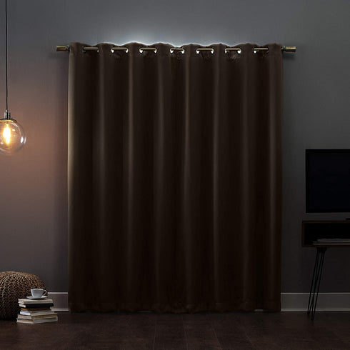 Sun Zero Nordic Theater Grade Extreme 100% Blackout Grommet Curtain Single Panel, 52" x 63", Taupe