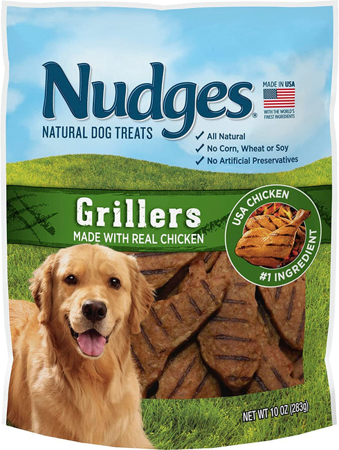 Blue Buffalo Nudges Grillers Natural Dog Treats, Chicken, 10oz Bag