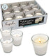 White Votive Candles - 12 Pack - Clear Glass Cups, Unscented, Extra Long 15 Hour Burn Time - for Party Decorations, Birthday, Wedding and Dinner Centerpieces - Hyoola