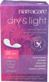 Natracare Dry & Light, Slim, Natural and Absorbent Pads with Organic Cotton Cover for Light Urinary Incontinence (1 Pack, 20 Pads Total)