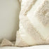 Woven Tufted Boho Throw Pillow Cover Set of 2, Modern Decorative Geometric Diamond Chevron Cushion with Tassels, Farmhouse Tribal Pillowcase for Couch Sofa Bedroom Living Room, 18 x 18 Inches, Ivory