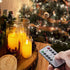 Homemory Flickering Flameless Candles, Battery Operated Acrylic LED Pillar Candles with Remote Control and Timer, Ivory White, Set of 3