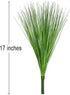 Beebel Artificial Plants 17" Artificial Onion Grass Bushes UV Resistant Plants Faux Shrubs Fake Wheat Grass Greenery Topiaries for Bathroom Home Office House Decorations (4 Pcs/Green)