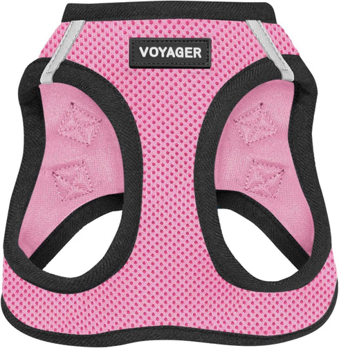 Voyager Step-In Air Dog Harness - All Weather Mesh Step in Vest Harness for Small and Medium Dogs by Best Pet Supplies - Pink Base, M