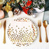 Party Supplies 175 Disposable Dinnerware Set Gold Dots on Pink Paper Plates Cups and Napkins, Gold Plastic Knives Spoons Forks for Baby Shower Wedding Party Bridal Shower