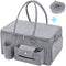 DIMJ Large Capacity Baby Diaper Caddy Organizer with Lid, Shoulder Nursery Storage Bin for Changing Table and Car, Portable Large Baby Shower Basket for Diaper, Toys, Bottles, Wipes, Books