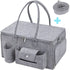 DIMJ Large Capacity Baby Diaper Caddy Organizer with Lid, Shoulder Nursery Storage Bin for Changing Table and Car, Portable Large Baby Shower Basket for Diaper, Toys, Bottles, Wipes, Books