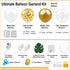 Balloon Garland Arch Kit 16 Ft Long - 168 Pieces White, Gold and Confetti - Tropical Palm Leaves Greenery for Baby Shower Decorations, Wedding, Bachelorette, Engagement, Birthday Party, Anniversary