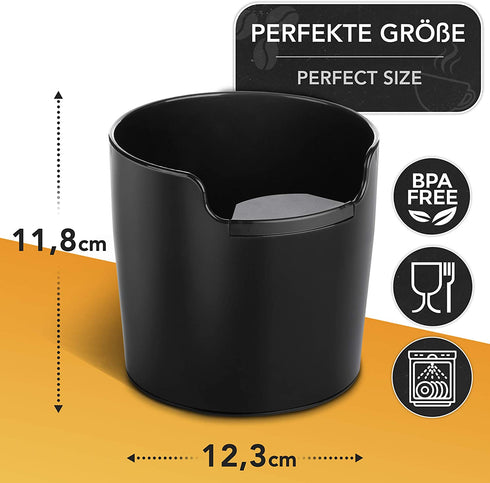 NEW: Homeffect Knock Box with Improved Handling - Innovative Barista Tool - Professional Coffee and Espresso Accessories for Home (Black)