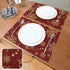Christmas Snowflakes Red Placemats Set of 4 Non Slip Burlap Winter Table Mats Heat Resistant Washable Place Mats for Dining Home Kitchen 12 x 18 Inch