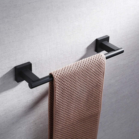 Miyili Matte Black 12-Inch Towel Bar SUS 304 Stainless Steel Hand Towel Holder for Bathroom or Kitchen Wall Mount, A02B30A