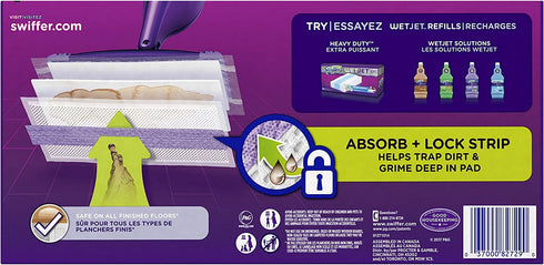 Swiffer Wetjet Hardwood Mop Pad Refills for Floor Mopping and Cleaning, All Purpose Multi Surface Floor Cleaning Product, 17 Count