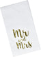 100 Mr and Mrs Guest Napkins Disposable Paper Pack 3 Ply Elegant Dinner Hand Napkin with Metallic Gold Foil For Bathroom Bedroom Wedding Reception Anniversary Birthday Baby Shower Decorative Towels
