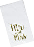 100 Mr and Mrs Guest Napkins Disposable Paper Pack 3 Ply Elegant Dinner Hand Napkin with Metallic Gold Foil For Bathroom Bedroom Wedding Reception Anniversary Birthday Baby Shower Decorative Towels