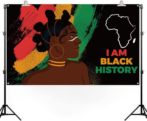 Pudodo Black History Month Backdrop Banner African American National Holiday Party Photography Background Wall Decoration