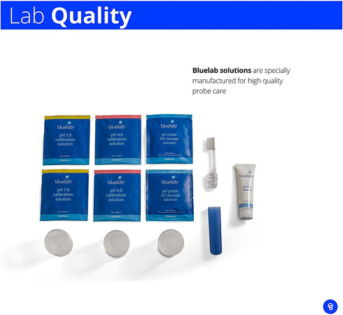 Bluelab CAREKITPH pH Probe Care Kit with Calibration Supplies, Storage Solution, and Brush, Used for Pen, Meter, Monitor, Controller and Tools for Hydroponic System and Indoor Plant Grow, Clear