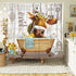 DESIHOM Farmhouse Cow Shower Curtain Rustic Wood Shower Curtain Funny Farm Animal Shower Curtain Country Shower Curtain Polyester 72x72 Inch