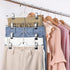 HOUSE DAY Skirt Hangers 4 Tier Shorts Hangers with Clips,6 Pack Space Saving Pants Hangers,Multi Slack Skirt Hanger Metal Trouser Clip Hangers for Slack,Trouser,Jeans,Towels