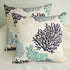 Beach Throw Pillow Covers, Set of 2 Coastal Coral Branch Ocean Themed Pillowcase Luxury Velvet Decorative Cushion Cover for Couch Bed Sofa Farmhouse Decoration 18X18 Inches