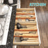 Bamboo Drawer Dividers, 13" -16.5", Kitchen Adjustable Drawer Organizers, Expandable Spring Loaded Drawer Divider for Home, Office, Dressers