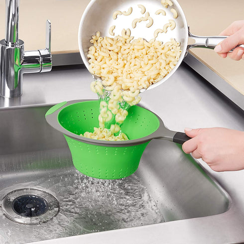 OXO Good Grips Silicone Collapsible Strainer, 2 Quart,Green