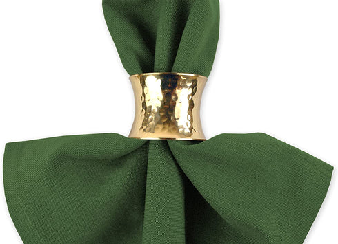 DII Decorative Buffet Basics Napkin Ring Set, Hammered Gold, 12 Piece