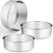 3 Pcs Deep Cake Pan Set (8'' x 3''), P&P CHEF 8 Inch Stainless Steel Round Baking Pans, for Birthday Wedding Christmas, Healthy & Durable, Deep Side & Mirror Finish, Oven & Dishwasher Safe