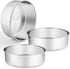 3 Pcs Deep Cake Pan Set (8'' x 3''), P&P CHEF 8 Inch Stainless Steel Round Baking Pans, for Birthday Wedding Christmas, Healthy & Durable, Deep Side & Mirror Finish, Oven & Dishwasher Safe