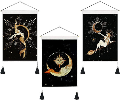 DAWNTREES Tapestry for Bedroom Teen Girl | wall Moon Tapestry Aesthetic | Moon Phase Tapestry | Tapestry Aesthetic for Room, Living Room,Dorm(50CMX35CM) (3 pieces)
