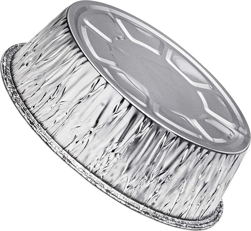 8-Inch Aluminum Dutch Oven Liner Pans | Disposable Cake Pan and Extra Deep Aluminum Foil Pans for Baking, Freezing, and Storage | Durable Aluminum Round Baking Pans | 10 Count