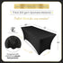 6ft Tablecloth Rectangular Spandex Linen - Black Table Cloth Fitted Cover for 6 Foot Folding Table, Wedding Linens Banquet Cloths Rectangle Covers (2 Pack)