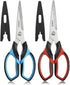 QMVESS Kitchen Scissors 2-Pack Kitchen Shears Heavy Duty, Ultra Sharp Stainless Steel Food Scissors Multipurpose Meat Scissors Dishwasher Safe for Chicken, Fish, Meat, Vegetables, Herbs, BBQ