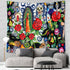 FEASRT Day of Dead Tapestry Skull Tapestry Mexican Skeleton Tapestries for Bedroom Living Room Apartment Dorm Decorations Wall Art Decor Tapestry 60x60 Inches GTZYAY427