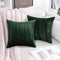 MIULEE Pack of 2 Boho Velvet Throw Pillow Covers Decorative Soft Solid Outdoor Cushion Covers for Couch Bed Sofa 18x18 Inch Army Green