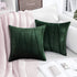 MIULEE Pack of 2 Boho Velvet Throw Pillow Covers Decorative Soft Solid Outdoor Cushion Covers for Couch Bed Sofa 18x18 Inch Army Green