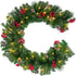 TURNMEON 6 Ft by 10 Inch 50 LED Prelit Christmas Garland Decoration Lights Timer 8 Modes 12 Pinecones 132 Red Berries 20 Pine Needles Battery Operated Christmas Decoration Home Indoor Mantle Fireplace